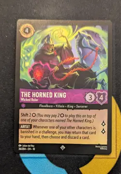 36/204 The Horned King - Wicked Ruler Super Rare Disney Lorcana Set 10 - Image 1