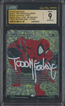 Todd McFarlane Signed 2025 MTG Marvel Universe Mythic Rare 0031 CGC 9 w/ AUTO 8 - Image 1