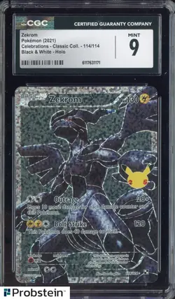 2021 Pokemon Celebrations Classic Black & White #114 Zekrom CGC 9 MINT - Image 1