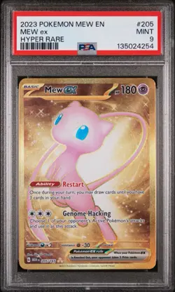 MEW EX 2023 POKEMON SCARLET & VIOLET 151 HYPER RARE S 205/165 PSA 9 - Image 1