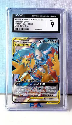 2019 Pokemon Moltres & Zapdos & Articuno GX Hidden Fates 66/68 CGC 9 (C) - Image 1