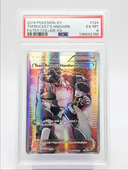 TEAM ROCKET'S HANDIWORK 2016 POKEMON XY FATES COLLIDE RARE ULTRA PSA 6 Q2371 - Image 1