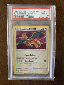 2021 POKEMON SWSH BLACK STAR PROMO 177 SPECIAL DELIVERY BIDOOF-HOLO PSA 10! - Image 1
