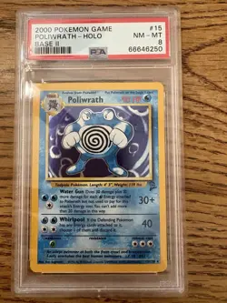 2000 Pokemon Base Set 2 Poliwrath 15 Holo Psa 8 - Image 1