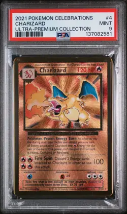 2021 POKEMON CELEBRATIONS ULTRA-PREM COLL #4 CHARIZARD PSA 9 - Image 1