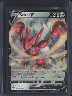 Scizor V 118/189 Swsh03: Darkness Ablaze Holo Ultra Rare Pokemon TCG - NM - Image 1