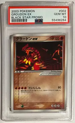 2003 Pokemon Japanese ADV-P CoroCoro Promo Groudon #002 Non-Holo PSA 10 - Image 1