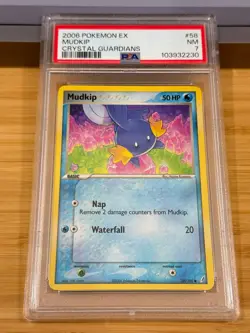 2006 Pokemon Ex Crystal Guardians 58 Mudkip PSA 7 NM - Image 1
