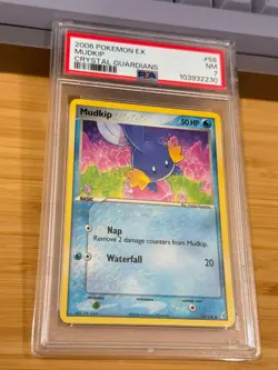 2006 Pokemon Ex Crystal Guardians 58 Mudkip PSA 7 NM - Image 2