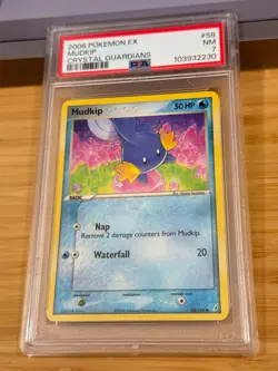 2006 Pokemon Ex Crystal Guardians 58 Mudkip PSA 7 NM - Image 3