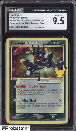 2021 Pokemon BSP Celebrations ETB #SWSH144 Greninja Gold Star CGC 9.5 - Image 1