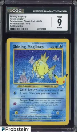 2021 Pokemon Celebrations Neo Revelation Additional Ink Shining Magikarp CGC 9 - Image 1