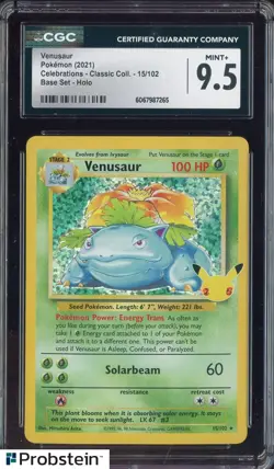 2021 Pokemon Celebration Classic Base Set #15 Venusaur Holo CGC 9.5 - Image 1