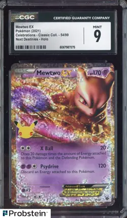 2021 Pokemon Celebrations Classic Next Destinies #54 Mewtwo EX CGC 9 MINT - Image 1