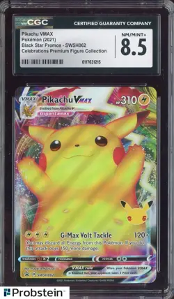 2021 Pokemon BSP Celebrations Premium Figure #SWSH062 Pikachu VMAX CGC 8.5 - Image 1