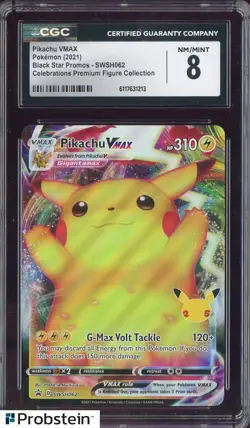 2021 Pokemon BSP Celebrations Premium Figure #SWSH062 Pikachu VMAX CGC 8 - Image 1