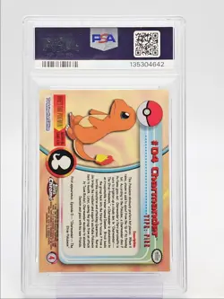 CHARMANDER 2000 TOPPS CHROME POKEMON TV ANIMATION EDITION #04 PSA 8 Q2371 - Image 2