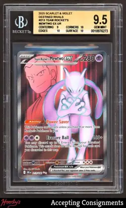 2025 Pokemon TCG Scarlet Violet Destined Rivals #213 Rocket's Mewtwo ex BGS 9.5 - Image 1