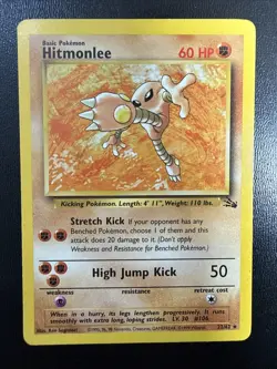 FREE SHIPPING Pokemon TCG HItmonlee Fossil 22/62 Unlimited Rare - Image 1