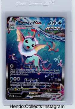MINT Vaporeon VMAX Promo SWSH182 Evolving Skies Pokemon Card - Image 1