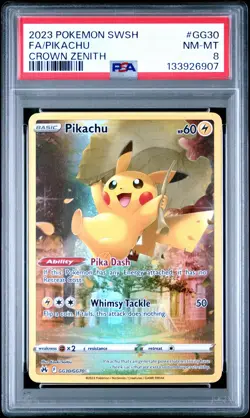 6907 Pikachu 2023 Pokemon Sword Shield Crown Zenith #GG30 Galarian Gallery PSA 8 - Image 1