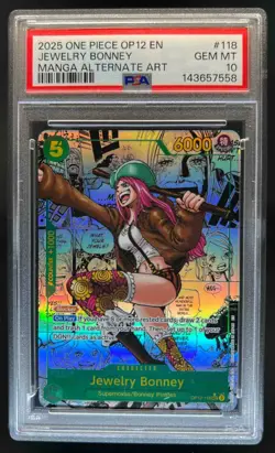 2025 One Piece Legacy of the Master Jewelry Bonney Manga Art SSP OP12-118 PSA 10 - Image 1