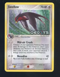 Swellow 49/107 Reverse Holo Pokemon TCG Card English ex Deoxys - Image 1