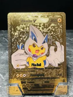 Pikachu V 087/080 Gold Display Card Pokemon TCG - Image 1
