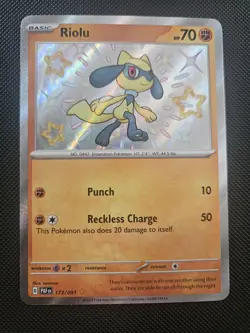 Riolu 173/091 SV: Paldean Fates Holo Shiny Rare NM Pokemon Card 2024 - Image 1