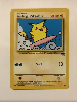 Surfing Pikachu # 28 Black Star Promo WOTC Rare Pokemon Card - Image 1