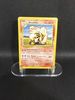 Pokemon TCG Arcanine Base Set, Unlimited Uncommon Card 23/102 Regular (DMG) - Image 1