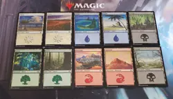 MTG. Etched Foil Basic Land Set. 10 Cards. Modern Horizons 2. Pack Fresh - Image 1