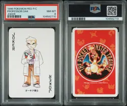 1996 Pokemon Red Playing Cards Joker Professor Oak PSA 8 NM-MT - Image 3