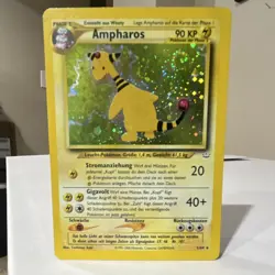 Pokemon Ampharos Neo Revelation Holo Rare 01/64 90 HP German 2000 TCG Card - Image 1