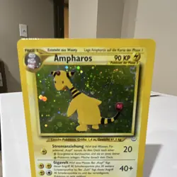 Pokemon Ampharos Neo Revelation Holo Rare 01/64 90 HP German 2000 TCG Card - Image 2
