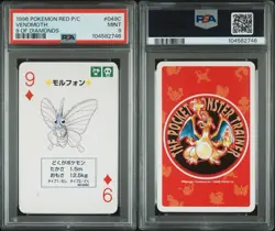 1996 Pokemon Venomoth Red Back Poker Playing Card 9 Of Diamonds- PSA 9 - Image 3