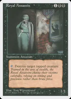 Royal Assassin 4th Edition HEAVILY PLD Black Rare MAGIC GATHERING CARD ABUGames - Image 1