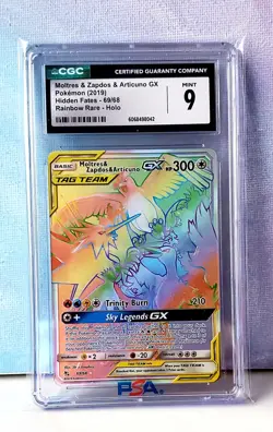 2019 Pokemon Moltres & Zapdos & Articuno GX Hidden Fates 69/68 CGC 9 (C) - Image 1