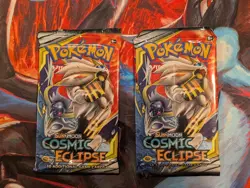 Pokemon Trading Card Game Sun & Moon Cosmic Eclipse Booster Pack 2 Packs 820650805899 - Image 1