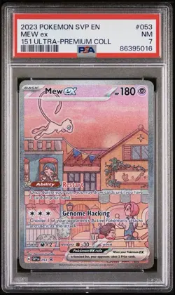 2023 Pokemon 151 English Mew EX #53 SVP Ultra Premium Collection PSA 7 - Image 1