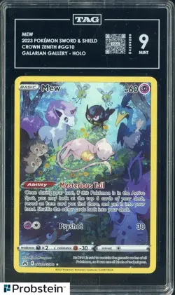 2023 Pokemon Sword & Shield Crown Zenith #GG10 Mew Galarian Gallery Holo TAG 9 - Image 1