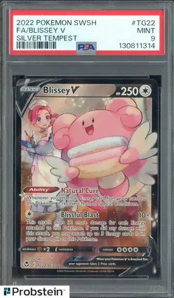 2022 Pokemon SWSH Silver Tempest #TG22 FA/ Blissey V PSA 9 MINT - Image 1
