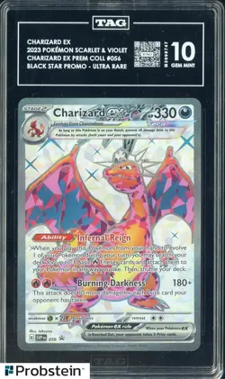 2023 Pokemon Scarlet & Violet Black Star Promo Charizard Ex Ultra Rare TAG 10 - Image 1