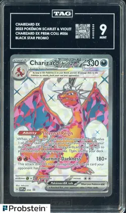 2023 Pokemon Scarlet & Violet Black Star Promo #056 Charizard EX TAG 9 - Image 1