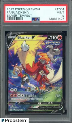 2022 Pokemon SWSH Silver Tempest #TG14 FA/ Blaziken V PSA 9 MINT - Image 1