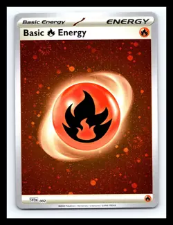 💥 Pokemon TCG Fire Energy Cosmos Holo SVE 002 Pokemon 151 w/ 2 Swirls 🌀 - Image 1