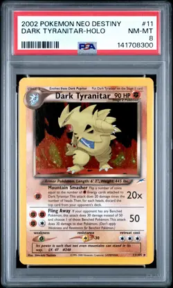 Dark Tyranitar Holo #11 2002 Pokemon Neo Destiny PSA 8 250001 - Image 1