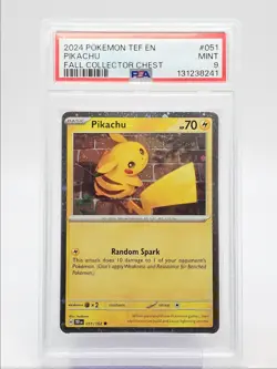 PIKACHU 2024 POKEMON TEMPORAL FORCES FALL COLLECTOR CHEST HOLO B PSA 9 Q2371 - Image 1