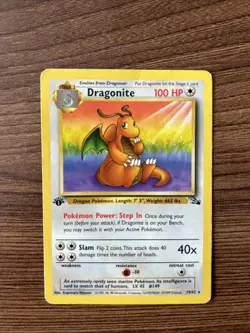 1st Edition Dragonite 19/62 - Pokemon Card - Fossil Unlimited Non Holo Rare WOTC - Image 1