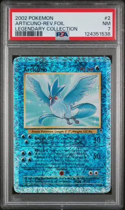 2002 POKEMON LEGENDARY COLLECTION #2 ARTICUNO-REVERSE FOIL PSA 7 - Image 1